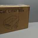 Prodigen Stainless Steel Cat Litter Box with Lid High Wall Sides Enclosure, Non-Sticky, Anti-Leakage, Easy Cleaning, with Cat Mat & Metal Scoop, 19.6" L x 14" W x 12" H