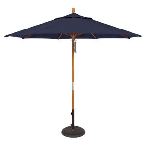 CASUNER 9ft Wooden Umbrella, Outdoor Patio Umbrella, Wood Market Umbrella, Patio Umbrella Wood Pole with Pulley Lift for Garden, Yard, Deck, Pool, Market