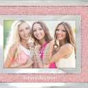Pavilion - Sweet Sixteen Picture Frame, Party Decor, Happy 16th Birthday For Girl, Sweet 16 Party Photo Frame, Crystal Frame, Gifts For Birthday Girl, Pink, Overall Size: 7.25 x 9.25