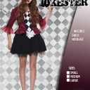 EraSpooky Women's Lady Jokester Costume Deluxe Adult Wicked Trickster Clown Fancy Dress (M)