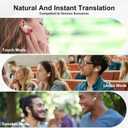 AI Language Translation Earbuds Translator in Real Time 0.5S,Two-Way Bluetooth Translator Device with APP for 144+ Languages Translation Packs, Spanish English Translation Headphone,M10 White