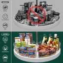 JEISSLIA Lazy Susan Cabinet Organizer Bins for 26"/ 28"/ 32" Diameter Corner Organizer, Plastic Cabinet Storage Bin, 1/8 Wedge - Food Safe, BPA Free, with Non-Slip Pads (for 26" Diameter, 6 Pack)