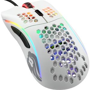 Glorious Gaming Model D Wired Gaming Mouse - 2.4 oz Honeycomb RGB Pixart 3360 Sensor, Omron Switches, PTFE Legs, 6 Buttons, Matte White
