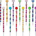 320 Pcs Beadable Items - DIY 10&12 Inch Fairy Wand Beaded Garden Stakes Decorative Kit, Fairy Garden Accessories Outdoor Kit for Different Festivals (Burst)