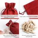 Christmas Advent Calendar Bags 24 Days DIY Countdown Calendar Drawstring Burlap Hanging Christmas Decorations Candy Chocolates Gift Bags for Xmas Holiday Home