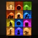 Yuewilai LED Closet Lights Wireless Puck Light, Color Changing Under Cabinet Light with Dimmer and Timer, USB Rechargeable Puck Lights Magnet Stick On Lights for Kitchen Cabinets Closets (3 Pack)