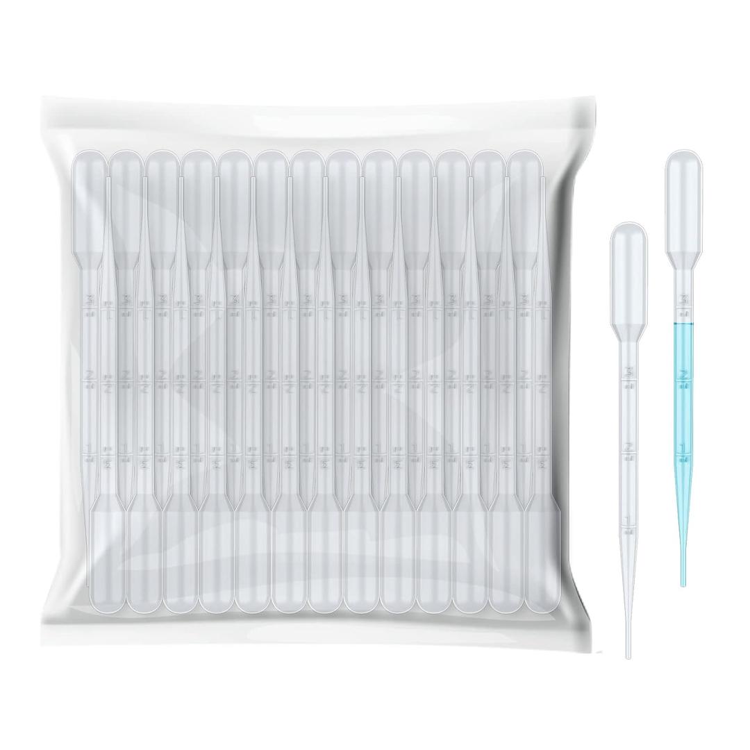 Vabiooth 100Pcs 3mL Disposable Plastic Transfer Pipettes Calibrated Dropper for Science Experiment, Art, and DIY  EasytoUse and Safe