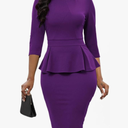 Women's Bodycon Pencil Dress Church Teacher Office Modest Business Wear to Work Sheath Suiting Dresses, SIZE L