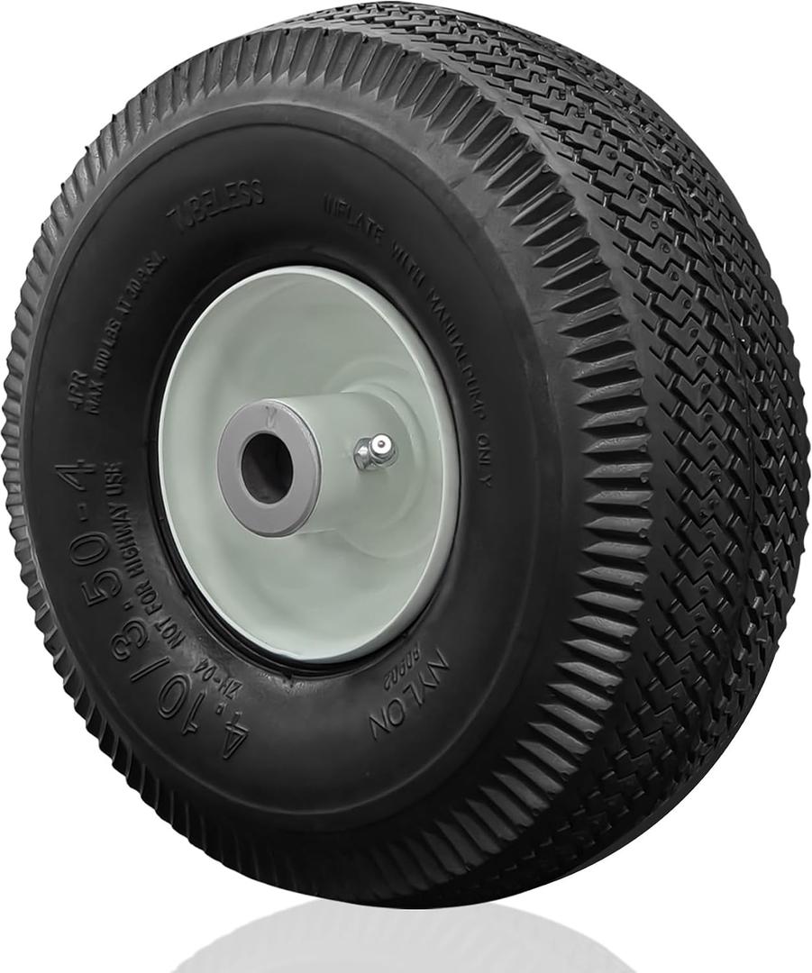 105-3471 Front Wheel and Tire Assembly Replacement for Toro 105-3471 - Compatible with TimeCutter & Exmark Quest Z-Turn Mowers 4.10x3.50-4 Tire, 3/4" ID Axle 4-1/4" Hub Length Grease Zerk - 1 Pack