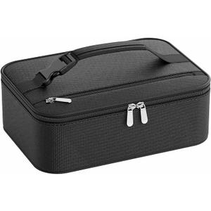 Small Lunch Box Insulated Lunch Bag for Women Men, Bento Kids Lunch Box, Compact Portable Thermal Meal Cooler Bags with Buckle Handle for Work & School, Black