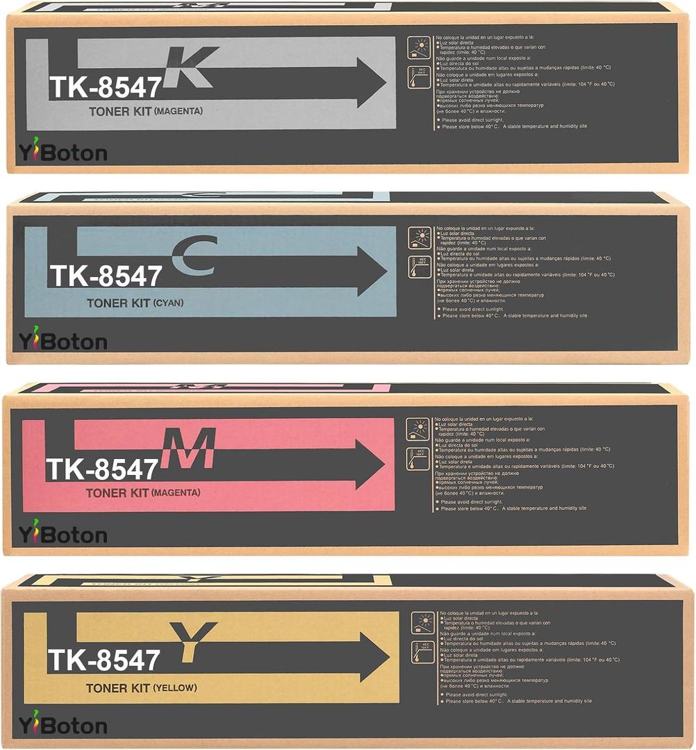 TK-8547 TK8547 TK-8547K TK-8547C TK-8547M TK-8547Y High Capacity Toner Cartridge 4-Pack (K/C/M/Y) - Replacement for Kyocera TASKalfa 4054ci 5054ci Printers