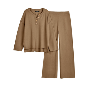 LILLUSORY Women's 2 Piece Lounge Sets Oversized Slouchy Matching Cozy Knit Sets L