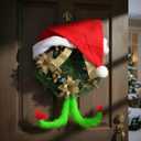 2 x Syhood 8 Pcs Christmas Tree Picks Ornament 17" Large Lime Green Furry Christmas Elf Legs Decorations Xmas Tree Topper Picks Vase Filler for Table Centerpieces Home Wreath Crafts Holiday Party