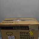 KKTONER PU Leather Modern Rolling Stool with Low Back Height Adjustable Work Salon Drafting Swivel Task Chair with Footrest (Black)