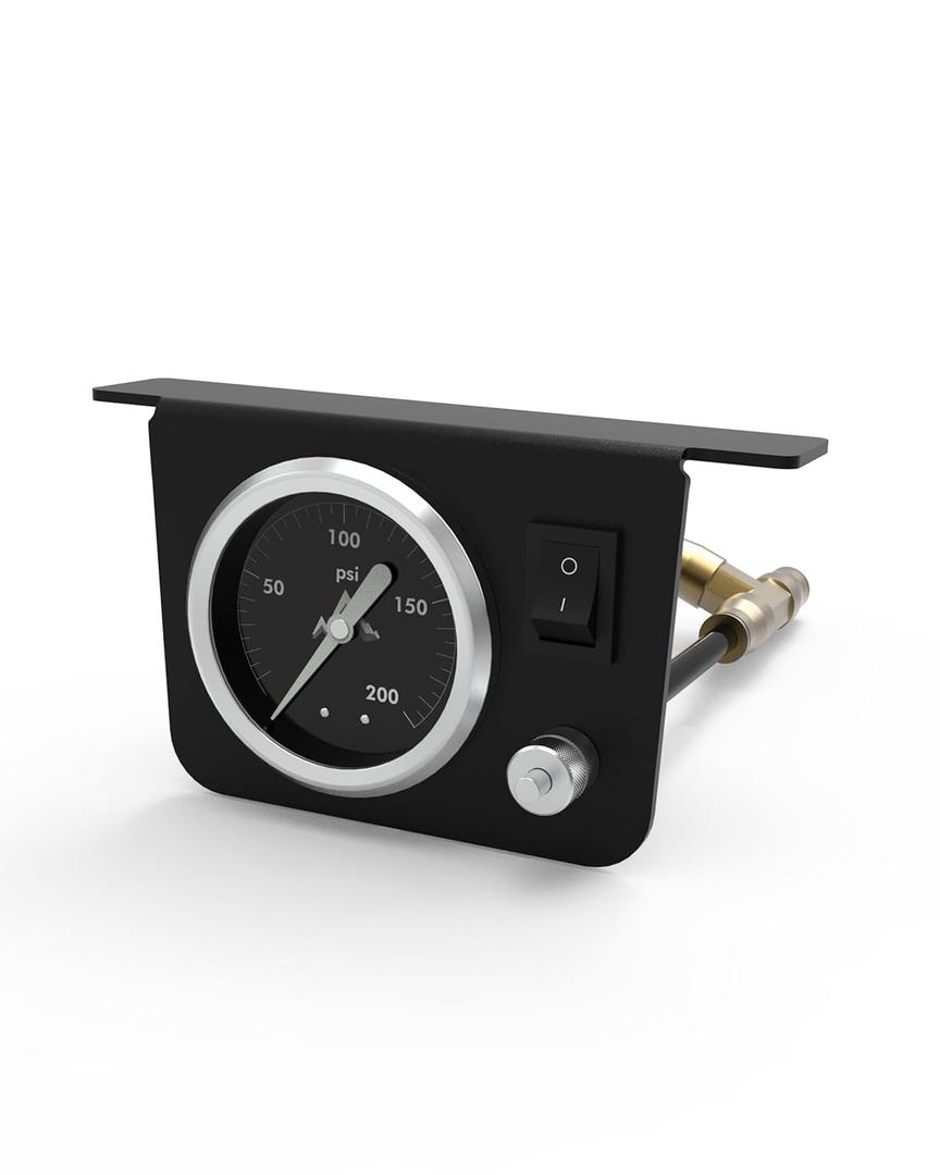 Air Gauge Control Kit with Paddle and Air Fittings | for Air Bag Suspension Kit, 0200 PSI Air Suspension Gauge Kit