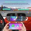 8Core 4+64GB Car Radio for Fiat 500 2007-2015 with Wireless Carplay&Android Auto, Android 15 Touchscreen Fiat Stereo with Voice Control Bluetooth 5.2 FM DSP WiFi EQ Backup Camera SWC