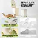 Rice Storage Dispenser 40-50 lbs, Large Food Storage Bin with Measuring Cup, Keep Fresh, Kitchen Storage for Dog Food Storage Container 25 lbs, Green (20L-A) 2 Pack