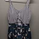 Summer Mae Women's Plus Size One Piece Swim Dress Floral Cutout Swimsuits V-Neck Bathing Suit with Skirt Size 14