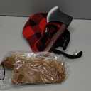 4 Pieces Lumberjack Costume Halloween Men Women Lumberjack Accessories Include Hat Beard Suspender Foam Axe for Halloween Costume Cosplay Party