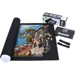 Becko US Puzzle Mat Roll Up with Drawstring Storage Bag, Felt Rollup Mat for Easy Transport & Storage, Portable Puzzle Board Puzzles Saver Keeper for Jigsaw Puzzles Up to 1500 Pieces