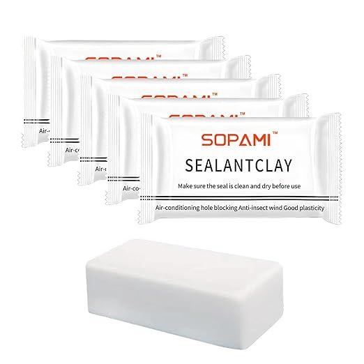 SOPAMI 10-Pack White Waterproof Sealant Putty - Quick Mending Mud & Duct Seal Clay for Wall Hole Repair, Drain Pipe Connection, Air Conditioning Vents & Cracks