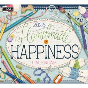 Lang, Handmade Happiness 2026 Wall Calendar by Nicole Tamarin, 13.4'' X 12'', 12-Month Calendar with Stapled Binding