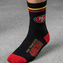 For Bare Feet NFL SAN FRANCISCO 49ERS Cozy Feather Compression Varsity Stripe Team Color Small/Medium