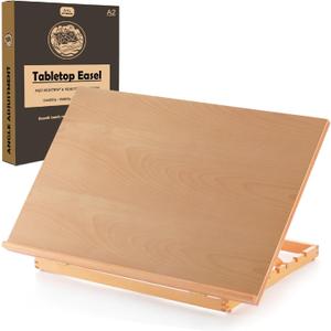 Tabletop Easel for Painting, 24.88"x17.28" Extra Large Adjustable Beechwood Drawing Board, Art Easel for Painting Sketching and Display Stand, Ideal for Diamond Art