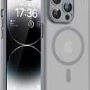 TOCOL Magnetic for iPhone 14 Pro Case, Upgraded Full Camera Protection, Compatible with Magsafe, Drop Protection, Translucent Matte Back Phone Cover 6.1 inch (Gray)