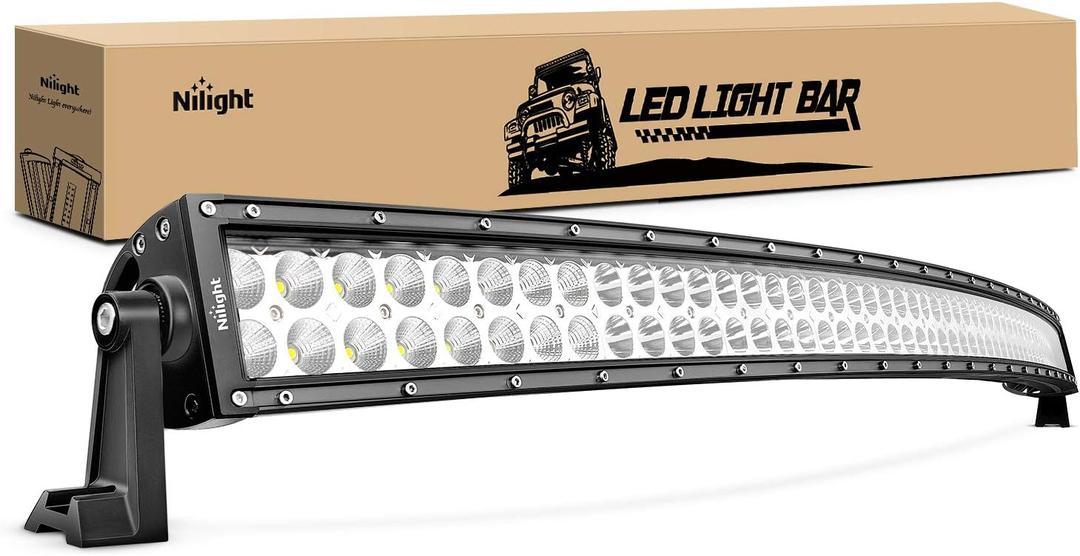 Nilight LED Light Bar 54Inch 312W 21800LM Curved Spot Flood Combo Driving Lamp Roof Bumper Off Road LED Work Lights Pods for Van Camper Wagon Car Pickup Golf Cart ATV UTV SUV Truck Boat 4x4