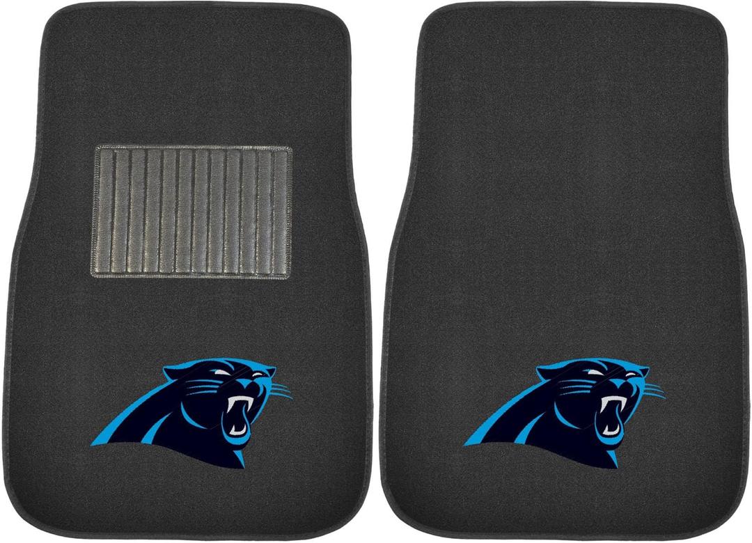 FANMATS NFL Unisex-Adult 2-Piece Embroidered Team Logo Car Mat Set (17"x25.5", Black)
