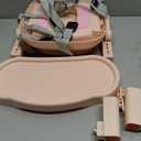 Bellas Friends 3-in-1 Toddler Booster Seat for Dining Table and Kitchen Chair with Adjustable Tray and Safety Straps, Foldable&Portable Baby Seat for Travel, Feeding, and Floor Use, Pink