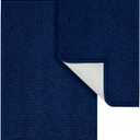 Shaggy Set 2 piece, Plush Chenille Bathroom Mats with Non-slip Backing, Absorbent Rugs (24x16 + 32x20), Navy Blue