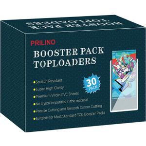 30-Pack Booster Pack Topload Holders - Cards Booster Packs Toploders, UV Protection Protect, Premium Top Loaders Secure Protection Collectible Cards, Card Protectors Hard Plastic and Clear Display