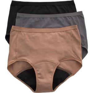 Hanes Women's Comfort, Period. Underwear, Moderate Leaks, Bikini, Boyshort Or Brief, 3-pack, Size 8