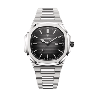 Poedagar  NAUTILUS Men Movement Watch , Stainless Steel Strap Business Watches (Black)