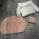 Cute Cat Couch Bed for Indoor Cats, Fluffy Pet Cat Sofa with Premium Soft Corduroy Fleece, Cute Small Dog Beds for Small Dogs, Fuzzy Puppy Chair with Removable Washable Cover (30x20x10,Pink)