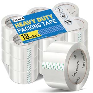 Clear Packing Tape, Heavy Duty Packaging Tape Refills 18 Rolls, 2 inch x 65 Yards, Shipping Tape Box Tape Mailing Tape for Shipping Packaging Moving Sealing and Storage