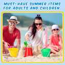 Didaey 12 Pieces Beach Pails Sand Buckets for Boys and Girls Beach and Sand Toys at the Use for Molds at the Sandbox Summer Party Supplies, 4 Colors (5 Inch, Red, Yellow, Blue, Green)