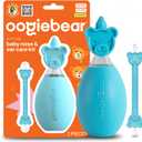 Oogiebear BearPair FSA/HSA Eligible Silicone Bulb Baby Nasal Aspirator and Ear & Nose Syringe, Safely Sucks Snot and Removes Mucus, Cleanable and Reusable, Blue