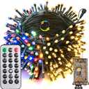 Joomer Color Changing Christmas Lights, 66FT 200 LED String Lights with Remote Timer Dimmable Connectable Fairy String Outdoor Waterproof for Christmas Decoration (Warm White to Multicolor)