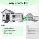 Rabbit Hutch Outdoor Indoor Plastic Waterproof Bunny Cage Enclosure Chew-Proof Rabbit House Guinea Pig Cage Pet House for Small Animals,Two Room