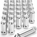 OMT M14x1.5 Wheel Lug Nuts 32 Pack, Chrome Lug Nuts 2 inches Tall Spline Drive Cone Seat with Socket Compatible with Ford F250 F350 Super Duty, Chevy Silverado 1500 2500HD and GMC Sierra