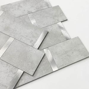 Matte Kitchen Subway Tile Peel and Stick Backsplash Self-Adhesive Bathroom Wall Tiles Waterproof 3D Metal and Marble Mosaic Panels Heat Resistant Fireplace(Cement Grey 10Tiles)