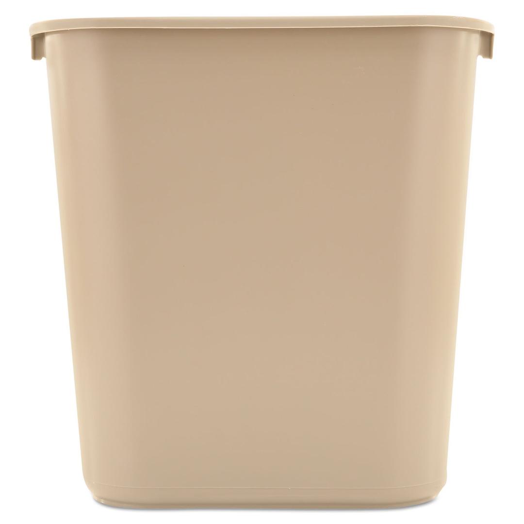 Rubbermaid Commercial Products Resin Wastebasket/Trash Can, 7-Gallon/28-Quart, Beige, Plastic, for Bedroom/Bathroom/Office, Fits Under Desk/Sink