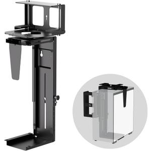 Pholiten Under Desk CPU Mount,Universal Desk Leg CPU Mount,3.94 to 11.61 inch Wide Computer Case CPU Hanger Holder,Table Beam CPU Mount Bracket Computer Tower Wall and Under Counter Holder