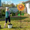 Wind Spinners for Yard and Garden Large, Wind Spinner Outdoor Metal Large, 84 Inch Wind Sculptures Birthday Gifts for Women(Double Sided Sunflower)