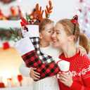 Skylety 6 Pcs Christmas Stockings 15 Inch Buffalo Plaid Stocking Classic Fireplace Hanging Stockings for Family Farmhouse Xmas Party Decoration (Red Black and Black White)