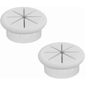 2 x [2 Pack] Desk Grommet 2 Inch Flexible Desk Hole Cover for Cables Desktop Equipment Wiring Management Cord for Home & Office Table Cables - White