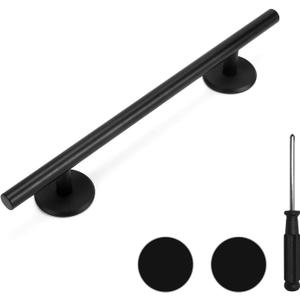 Professional Fingerboard Set - Aluminum Alloy Skateboard Obstacle with Non-Slip Base, Rod, and Deck DIY Mini Skatepark Accessory for Fingerboard Players,9.84" Long (Round-Rod-Black)